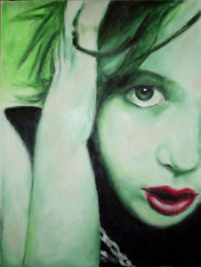 Adolescente - tela di bernardi sfondo verde